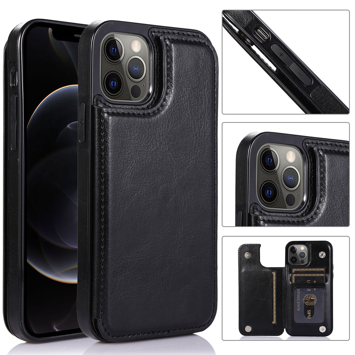 Applicable Mobile Phone Leather Case 12PRO Crazy Horse Pattern Protective Case XR Leather Card Fashion Shell