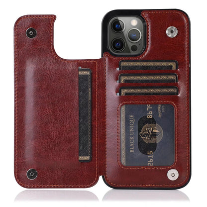 Applicable Mobile Phone Leather Case 12PRO Crazy Horse Pattern Protective Case XR Leather Card Fashion Shell