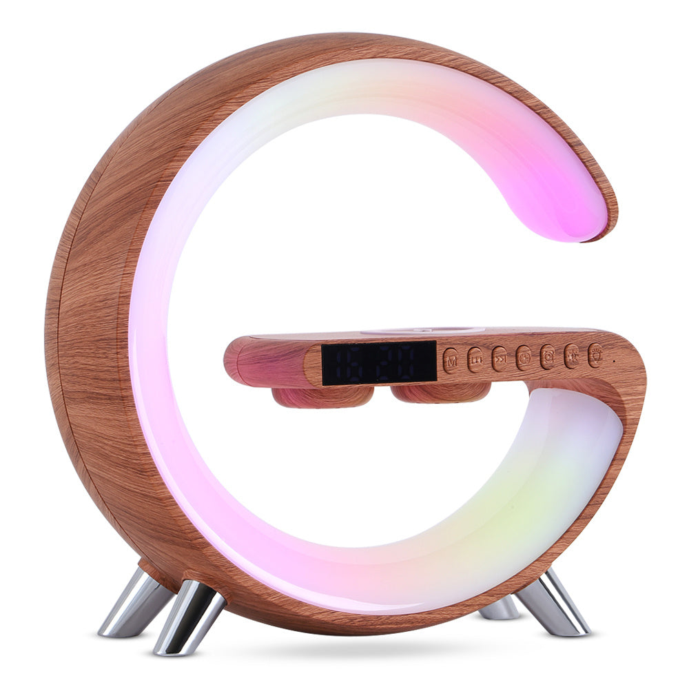 Intelligent G Shaped LED Lamp Bluetooth Speaker Wireless Charger Atmosphere Lamp App Control For Bedroom Home Decor